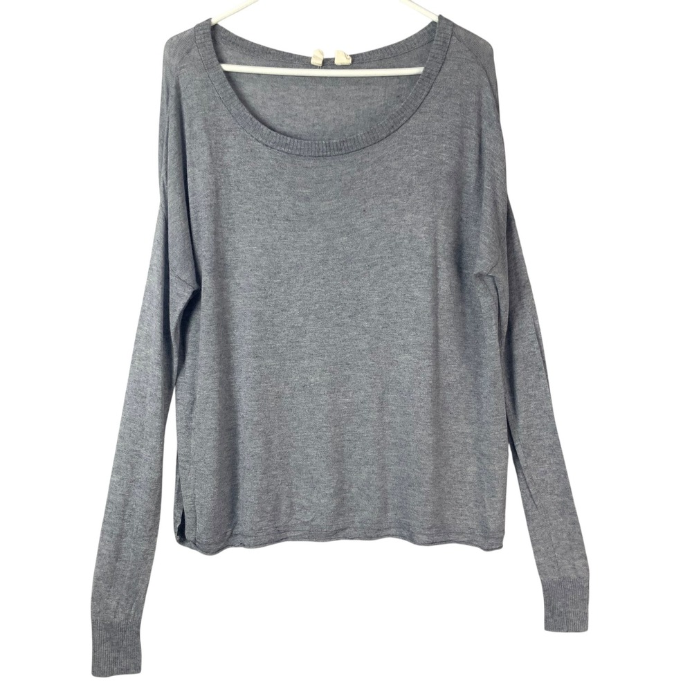 Moth Anthropologie Gray Pullover Sweater M Pullover Scoop Long Cashmere Blend